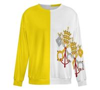 GONMFKM Sweat-Shirt À Col Rond Aux Couleurs De L'État De La Cité du Vatican Affichez Votre Profond Amour Et Votre Grande Fierté pour La Culture Et Le Patrimoine De L'État De La Cité du Vatican