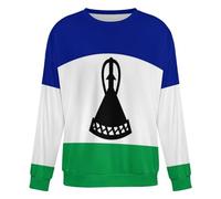 GONMFKM Sweat-Shirt À Col Rond Polyvalent Aux Couleurs du Drapeau du Lesotho Facile À Assortir avec Un Jean Idéal pour Le Sport Les Voyages Et La Mode Urbaine Africaine, Taille 2XL