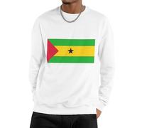GONMFKM Sweat-Shirt Classique pour Homme - Imprimé Drapeau De São Tomé-Et-Príncipe - Pull Uni À Col Rond Et Manches Longues - Vêtement De Travail Décontracté - Idéal pour Le Sport Et Les Loisirs