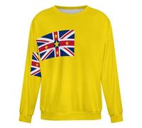 GONMFKM Sweat-Shirt Décontracté À Col Rond avec Drapeau De Niue en Tissu Doux Et Léger Idéal pour Les Randonnées du W nd Les Promenades Côtières Et Les Réunions De Famille Ou Entre Amis, Taille M