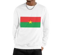GONMFKM Sweat-Shirt Homme - Pull Uni À Col Rond en Coton Mélangé sans Capuche Idéal pour Les Loisirs Le Travail Et La Salle De Sport Imprimé Drapeau du Burkina Faso Manches Longues