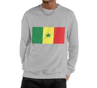 GONMFKM Sweat-Shirt Unisexe À Imprimé Drapeau du Sénégal - Pull De Travail Uni pour Homme Et Femme - Sweat-Shirt Doux en Coton Mélangé Idéal pour Le Travail Les Loisirs Et Le Sport