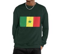 GONMFKM Sweat-Shirts Imprimés Drapeau du Sénégal Coupe Classique Unis Vêtements De Travail Décontractés Pull À Col Rond Pull De Sport Et De Loisirs À Manches Longues pour Hommes Adultes