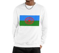 GONMFKM Sweat-Shirts Imprimés Drapeau Gitan Coupe Classique Unis Vêtements De Travail Pull Décontracté À Col Rond Pull De Sport Et De Loisirs À Manches Longues pour Hommes Adultes