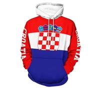 GONMFKM Sweats À Capuche À Manches Longues pour Femmes, Sweats À Capuche Imprimés À La Mode, Sweat-Shirts À Capuche avec Drapeau De La Croatie pour Unisexe Automne Hiver Cordon De Serrage Sweat-Shir
