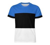 GONMFKM T-Shirt À Manches Courtes pour Hommes avec Motif Patriotique De L'Estonie avec Drapeau, T-Shirt Imprimé en 3D pour Femmes, T-Shirt D'Été Décontracté À Manches Courtes, Hauts Vêtements, T-Shi