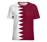 GONMFKM T-Shirts D'Été pour Femmes Col Rond Manches Courtes Coupe Ample Et Décontractée Imprimés du Drapeau du Qatar