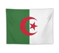 GONMFKM Tapisserie De Drapeau De L'Algérie, Montrer Le Soutien À L'Algérie, Tapisserie De Drapeaux De Pays, Tapisserie D'Art Patriotique, Décoration Murale À Suspendre Pour Chambre À Coucher, Dortoi