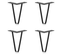 GONMPJZR 4 épingles à Cheveux en métal for projets de Bricolage. Table Noire avec Patins de Protection et vis for Meuble TV, canapé ou Meuble de Rangement.(250mm/9.8in)