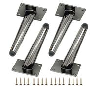 GONMPJZR Ensemble de 4 Pieds de Support Coniques obliques en métal doré de 25 cm for canapé, Table, lit, Fauteuil, lit, Pouf ou Bureau (à Monter soi-même).(Gun Black,30cm/11.81in)