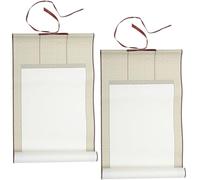 GONMPJZR Scroll Paper 2Pcs Blank Hanging Chinese Calligraphy for Brush Ink Writing and Painting Artwork(Beige)
