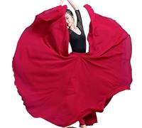 Gonna a Ruota Intera Jupe de danse classique 20 couleurs 720 degrés for femmes, grande jupe trapèze en mousseline de soie, costume de danse du ventre, jupes de performance sur scène(Color-18,S)