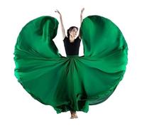 Gonna a Ruota Intera Jupe de danse classique 20 couleurs 720 degrés for femmes, grande jupe trapèze en mousseline de soie, costume de danse du ventre, jupes de performance sur scène(Color-5,M)