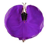 Gonna a Ruota Intera Jupe de danse classique 20 couleurs 720 degrés for femmes, grande jupe trapèze en mousseline de soie, costume de danse du ventre, jupes de performance sur scène(Color-14,L)