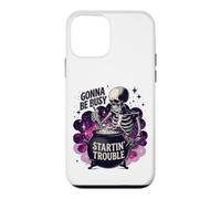 Gonna Be Busy Startin' Trouble Squelette Drôle Sorcière Coque pour iPhone 12 Mini