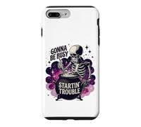 Gonna Be Busy Startin' Trouble Squelette Drôle Sorcière Coque pour iPhone 7 Plus/8 Plus