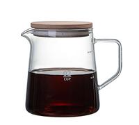 Gonnely Carafe à café en verre avec couvercle, carafe en verre isolée Carafe transparente isolée pour jus de thé et eau de café(500 ml)