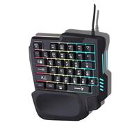 GONRIDASH Clavier de jeu à une main, 35 touches, rétroéclairage 3 couleurs, large repose-paume, clavier de jeu pour ordinateur pour jeux mobiles