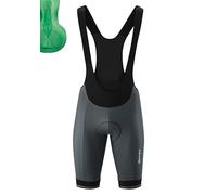 Gonso Sitivo Bib M, Cuissard à bretelles court pour homme, Avec peau de chamois Sitivo Confort, Haute élasticité et élastique en silicone antidérapant, Coupe ajustée, Gris, L