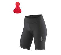 Gonso Sitivo W, Cuissard court pour femme, Avec peau de chamois Sitivo Confort, Haute élasticité et élastique en silicone antidérapant, Coupe ajustée, Noir/rouge, 38