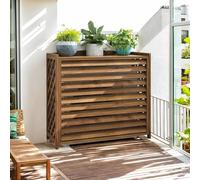 GonTzolkin Cache Climatiseur Exterieur Bois Massif Cache Clim Extérieur Cache Pompe A Chaleur Support Climatiseur Exterieur Appareil De Climatisation Protéger Housse Climatiseur(120x57x100cm)
