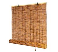 GonTzolkin Store Bambou Enrouleur Exterieur 60 70 80 90 100 120 140cm Store Enrouleur Pergola Extérieur Respirant Anti-UV Rideaux Occultants Store Venitien pour Terrasse Jardin Fenêtre Porte Cuisine