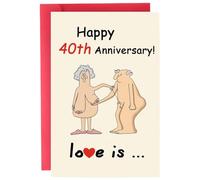 GONZTEL 1 pièce Carte Rubis pour 40e Anniversaire de Mariage, Carte Anniversaire 40 Ans, Idée Cadeau 40 Ans Femme ou Homme, Cadeau Humour pour Fête de Mariage, avec Enveloppe et Sceau de Cire