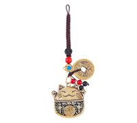 GONZTEL 1 pièce Clés Maneki Neko Porte, Porte Bonheur, Bonheur à Suspendre en Forme de Chat Porte Bonheur Chinois Porte clé Chat Avec Cinq Empereurs Argent Feng Shui