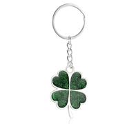 GONZTEL 1 pièce Porte-clé Trèfle à Quatre Feuilles, Design pour un Bonheur Naturel, Pendentif Coccinelle, Ornement Voiture, Clef Suspendu (Vert)