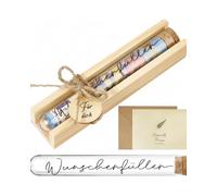 GONZTEL 1 Set Coffret Cadeau Mariage Argent en Bois, Original avec Carte Vœux pour Mariés, Idéal comme Tirelire Créative pour Moment Inoubliable