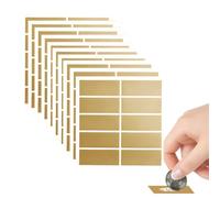 GONZTEL 10 pièces Autocollant à Gratter, Scratch Autocollant, Carte a Gratter, Scratch Pour jeu, bricolage, bon de voyage, cadeaux,Doré