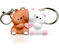 GONZTEL 2 Pièces Porte clé pour couple, pendentif ours mignon pour partenaire, porte clef mignon, symbole d'amour, cadeau pour un anniversaire, un anniversaire ou la Saint-Valentin