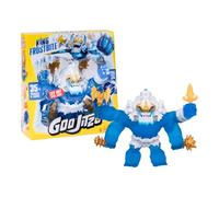 Goo Jitzu Roi Frostbite, Jouet de 25 cm avec + de 35 Effets sonores et Lumineux, Corps rempli de Glucose, Attaque Cornes Lumineuses jaillissantes, Poing Projectile, 4 Armes, Méga Arme 2 en 1
