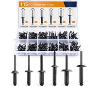 GOOACC Assortiment de 115 rivets pop universels en nylon automobile - 6 tailles et applications les plus populaires pour GM Ford Chrysler VW
