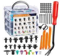 GOOACC Assortiment de 725 clips de retenue de voiture - 23 tailles les plus populaires - Rivets en nylon avec 10 attaches de câble et extracteur de fixations pour Toyota GM, Ford Honda Chevy