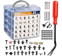 GOOACC Assortiment de 941 clips de fixation de voiture et fixations de carrosserie de voiture - 30 tailles les plus populaires en nylon avec 10 attaches de câble pour Ford GM, Toyota, Honda, Chrysler,