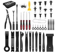 GOOACC Lot de 102 outils de retrait de garniture, goupille de poussée automatique en nylon pour pare-chocs de voiture, outil de retrait de bornes de fixation à poignée ronde, kit de pied-de-biche pour