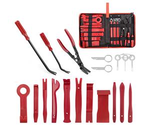 GOOACC Lot de 19 Outils de démontage de Garnitures de Panneaux de Fixation de Panneaux - Pinces de démontage en Plastique - Outil de Retrait d'installation de Voiture avec Sac de Rangement pour