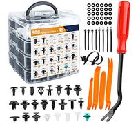 GOOACC Lot de 845 clips de fixation pour voiture - Assortiment de 24 tailles les plus populaires - Rivets en nylon avec 10 attaches de câble et extracteur de fixations pour GM Ford Lexus Honda Chrysler Mazda