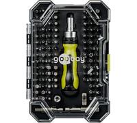 Goobay Jeu de tournevis 100 pièces 77844 – cliquet, embouts S2, rallonge et adaptateur