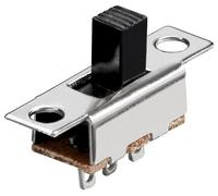 Goobay 10170 Interrupteur à glissière, argent - 1x UM, 3 broches, argent/laiton