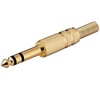Fiche audio Jack 6.35mm stéréo plaquée Or