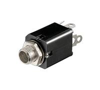 Goobay 11095 Prise jack encastrable - 6 35 mm - mono - version en plastique avec contact de commutation