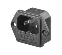 goobay 11261 AC Prise encastrable pour appareil à froid avec porte-fusible et raccord à souder, 3 broches, noir