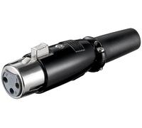Goobay 11680 Coupleur microphone, 3 pin, 3 pin, noir - avec décharge de traction vissée