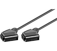 Goobay 11702 Câble de connexion péritel, nickelé, ø 7 mm, 1.5 m, noir - prise péritel (21 broches) > prise péritel (21 broches)