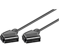 Goobay 11703 Câble de Connexion Péritel, Nickelé, Noir, 2m Longueur de Câble, 7mm Diamètre