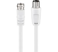 Goobay 11829 Câble Coaxial 3c-2v 1,5 M Type F Blanc