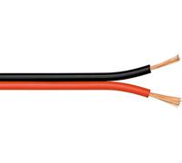Goobay 15080 Câble de haut-parleur rouge/noir CU, 50 m, rouge/noir - bobine de 50 m, section 2 x 0,75 mm²