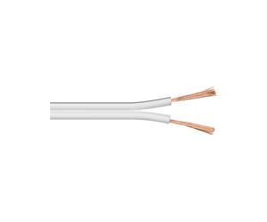Goobay 15110 Câble de Haut-Parleur Blanc CU, 25m Longueur de Câble, Section 2 x 0.5mm², 4.4mm Diamètre